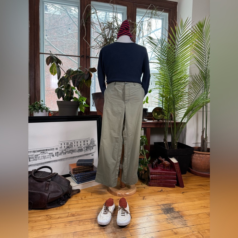 Club Monaco Olive Green Wide-Leg Men’s Pants